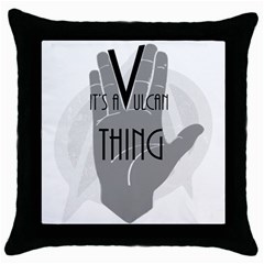 Vulcan Thing Throw Pillow Case (black) by Howtobead