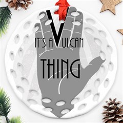 Vulcan Thing Ornament (round Filigree) by Howtobead