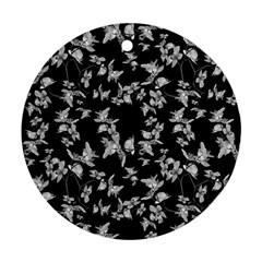 Dark Orquideas Floral Pattern Print Ornament (Round)