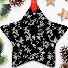 Dark Orquideas Floral Pattern Print Ornament (star) by dflcprints