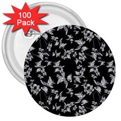 Dark Orquideas Floral Pattern Print 3  Buttons (100 pack) 