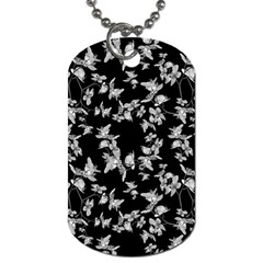 Dark Orquideas Floral Pattern Print Dog Tag (One Side)