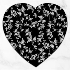 Dark Orquideas Floral Pattern Print Jigsaw Puzzle (heart) by dflcprints