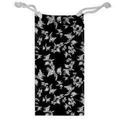 Dark Orquideas Floral Pattern Print Jewelry Bag