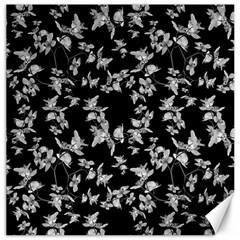 Dark Orquideas Floral Pattern Print Canvas 12  x 12  