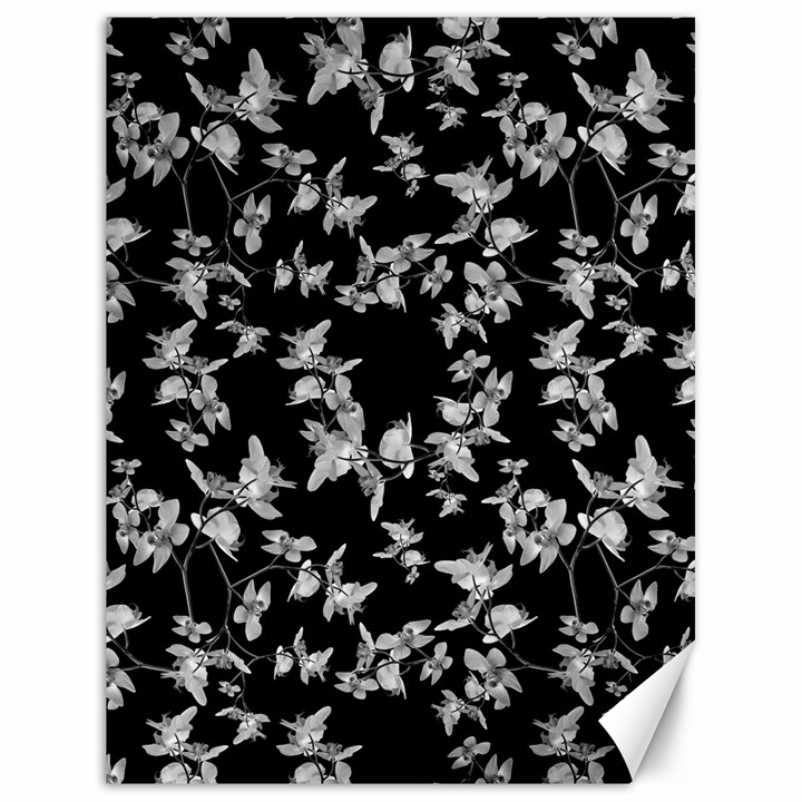 Dark Orquideas Floral Pattern Print Canvas 18  x 24  