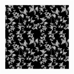 Dark Orquideas Floral Pattern Print Medium Glasses Cloth