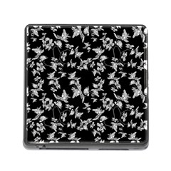 Dark Orquideas Floral Pattern Print Memory Card Reader (Square)