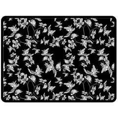 Dark Orquideas Floral Pattern Print Fleece Blanket (Large) 