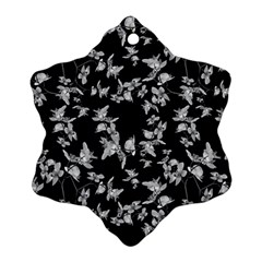 Dark Orquideas Floral Pattern Print Snowflake Ornament (two Sides) by dflcprints