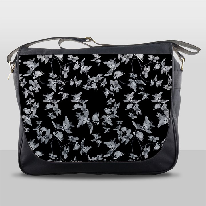 Dark Orquideas Floral Pattern Print Messenger Bags