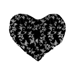 Dark Orquideas Floral Pattern Print Standard 16  Premium Heart Shape Cushions