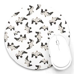 Birds Pattern Photo Collage Round Mousepads by dflcprints