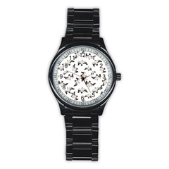 Birds Pattern Photo Collage Stainless Steel Round Watch by dflcprints