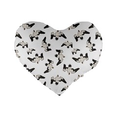 Birds Pattern Photo Collage Standard 16  Premium Flano Heart Shape Cushions by dflcprints