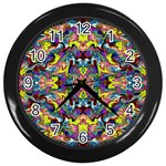 Pattern-12 Wall Clocks (Black) Front