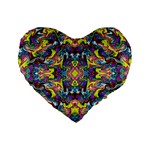 Pattern-12 Standard 16  Premium Flano Heart Shape Cushions Front