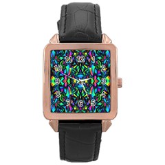 Pattern-14 Rose Gold Leather Watch  by ArtworkByPatrick