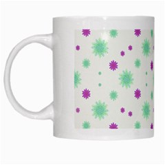 Stars Motif Multicolored Pattern Print White Mugs by dflcprints