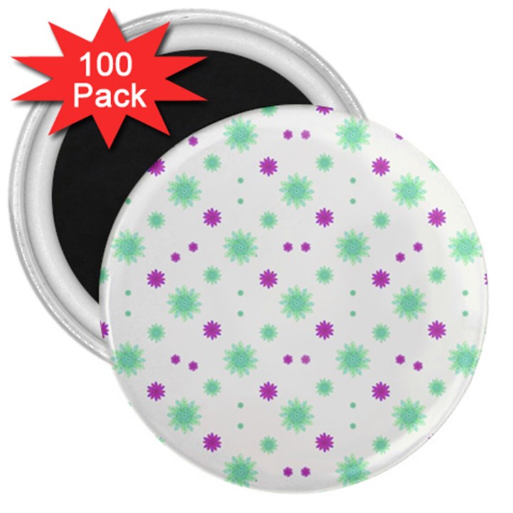 Stars Motif Multicolored Pattern Print 3  Magnets (100 pack)