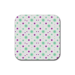 Stars Motif Multicolored Pattern Print Rubber Coaster (square)  by dflcprints