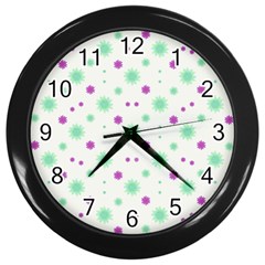 Stars Motif Multicolored Pattern Print Wall Clocks (black) by dflcprints