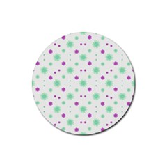 Stars Motif Multicolored Pattern Print Rubber Coaster (round)  by dflcprints