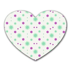 Stars Motif Multicolored Pattern Print Heart Mousepads by dflcprints