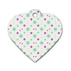 Stars Motif Multicolored Pattern Print Dog Tag Heart (one Side) by dflcprints