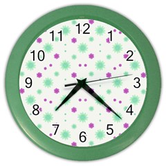 Stars Motif Multicolored Pattern Print Color Wall Clocks by dflcprints