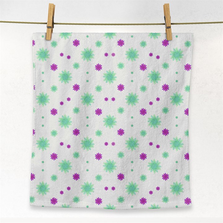 Stars Motif Multicolored Pattern Print Face Towel