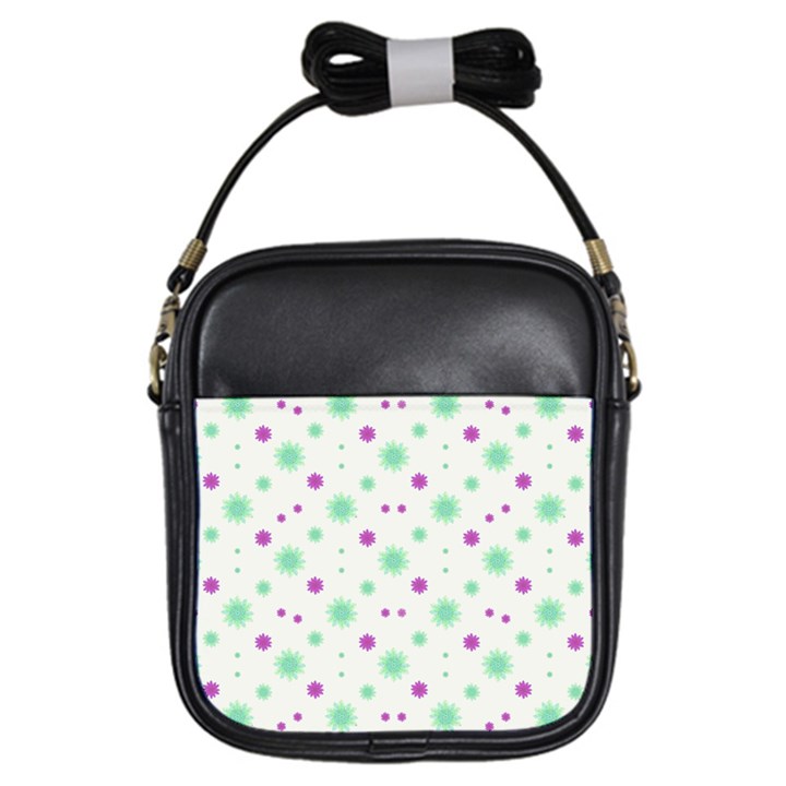 Stars Motif Multicolored Pattern Print Girls Sling Bags