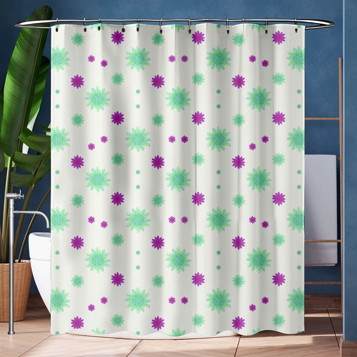 Stars Motif Multicolored Pattern Print Shower Curtain 60  x 72  (Medium) 