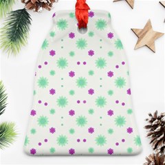 Stars Motif Multicolored Pattern Print Bell Ornament (two Sides) by dflcprints