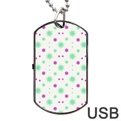 Stars Motif Multicolored Pattern Print Dog Tag Usb Flash (one Side) by dflcprints