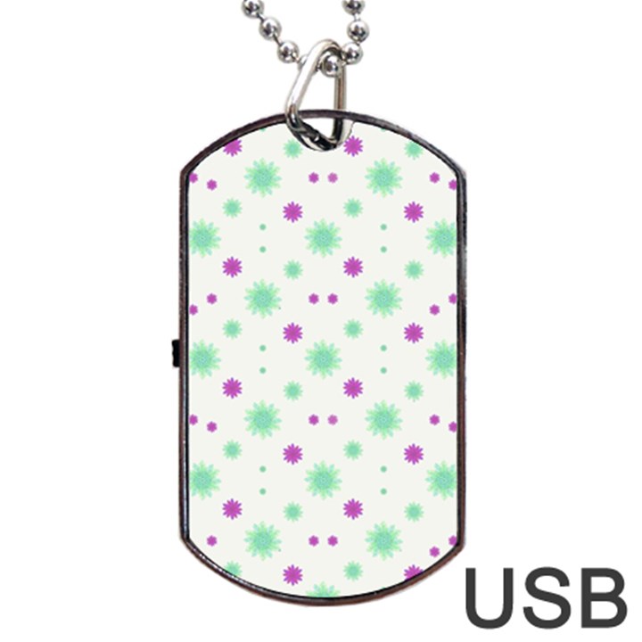 Stars Motif Multicolored Pattern Print Dog Tag USB Flash (One Side)