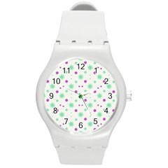 Stars Motif Multicolored Pattern Print Round Plastic Sport Watch (m) by dflcprints