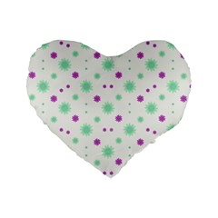 Stars Motif Multicolored Pattern Print Standard 16  Premium Heart Shape Cushions by dflcprints