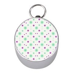 Stars Motif Multicolored Pattern Print Mini Silver Compasses by dflcprints