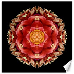 Red And Yellow Dahlia Iii Flower Mandala Canvas 16  X 16   by flowermandalas