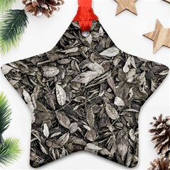 Black And White Leaves Pattern Ornament (star) by dflcprints