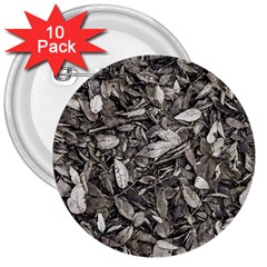 Black And White Leaves Pattern 3  Buttons (10 Pack)  by dflcprints