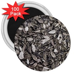 Black And White Leaves Pattern 3  Magnets (100 Pack) by dflcprints