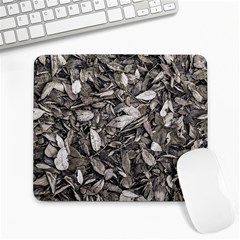 Black And White Leaves Pattern Large Mousepads by dflcprints