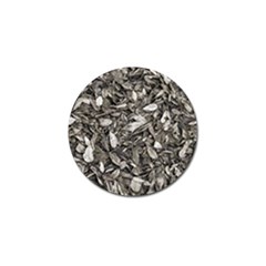 Black And White Leaves Pattern Golf Ball Marker by dflcprints