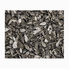 Black And White Leaves Pattern Small Glasses Cloth by dflcprints