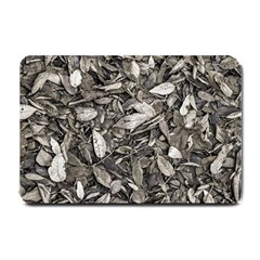 Black And White Leaves Pattern Small Doormat  by dflcprints