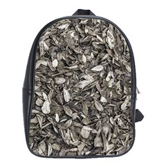 Black And White Leaves Pattern School Bag (large) by dflcprints