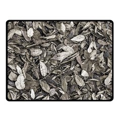 Black And White Leaves Pattern Fleece Blanket (small) by dflcprints