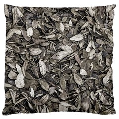 Black And White Leaves Pattern Large Cushion Case (two Sides) by dflcprints